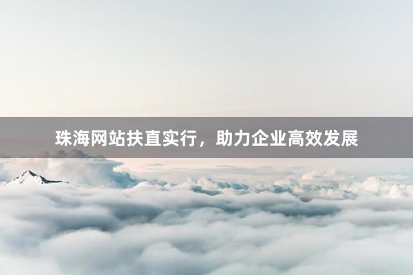 珠海网站扶直实行，助力企业高效发展
